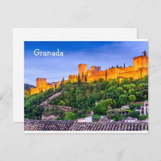 Palast Alhambra Postkarte (Vorne/Hinten)