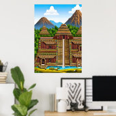 Palast Aztec | AI Art Poster (Heimbüro)