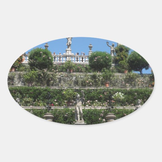 Palast Borromeo in Stresa, Italien Ovaler Aufkleber (Vorderseite)