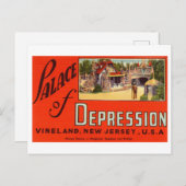 Palast des Depressionshauses in New Jersey Vintag Postkarte (Vorne/Hinten)