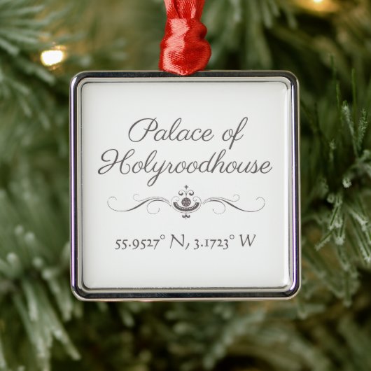 Palast des Holyroodhouse Latitude Longitude Ornament Aus Metall (Baum)