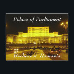 Palast des Parlaments, Bukarest, Rumänien Postkarte<br><div class="desc">Schöner Winterschuss des Parlaments,  Bukarest,  Rumänien.</div>