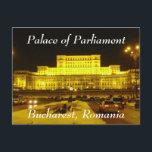Palast des Parlaments, Bukarest, Rumänien Postkarte<br><div class="desc">Schöner Winterschuss des Parlaments,  Bukarest,  Rumänien.</div>