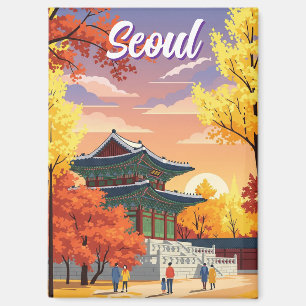 Palast im Herbst Seoul Südkorea Magnet
