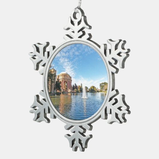 Palast Sans Fransisco von schönen Künsten Schneeflocken Zinn-Ornament (Rechts)