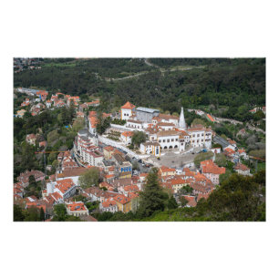 Palast Sintra von oben in Sintra, Portugal Fotodruck