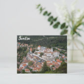 Palast Sintra von oben in Sintra, Portugal Postkarte (Stehend Vorderseite)