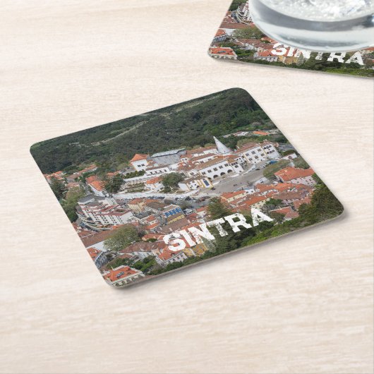 Palast Sintra von oben in Sintra, Portugal Rechteckiger Pappuntersetzer (angewinkelt)