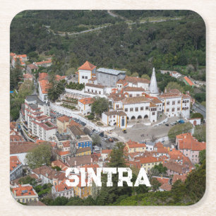 Palast Sintra von oben in Sintra, Portugal Rechteckiger Pappuntersetzer