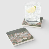 Palast Sintra von oben in Sintra, Portugal Steinuntersetzer (Seitenansicht)