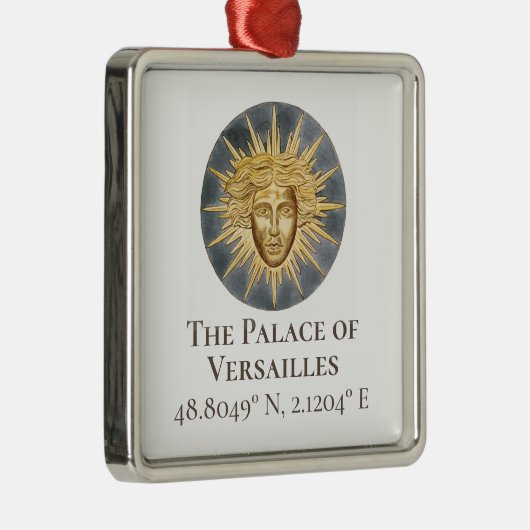 Palast Versailles Latitude & Longitude Ornament Aus Metall (Rechts)