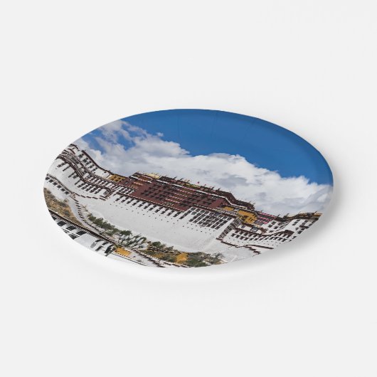 Palast von Potala in Lhasa - Tibet Pappteller (Schrägansicht)