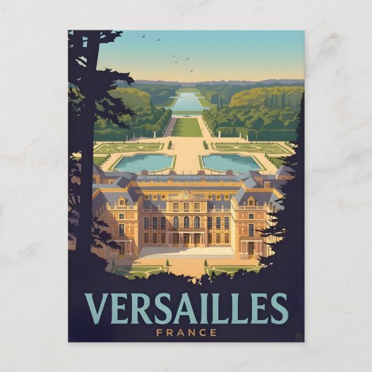 Palast von Versailles Postkarte – Historisches Fra (Vorderseite)