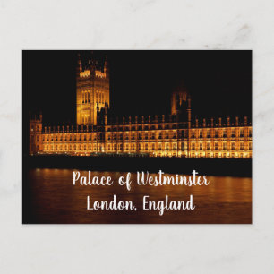 Palast von Westminster bei Nacht – London Postkarte