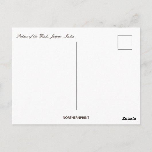 Palast von Winds Jaipur Indien Postkarte (Rückseite)