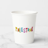 PALÄSTINA Arabischer Name Bunt Pappbecher (Rückseite)