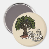 Palästina Arabisches Wort mit palästinensischem Ol Magnet (Vorderseite/Rückseite)
