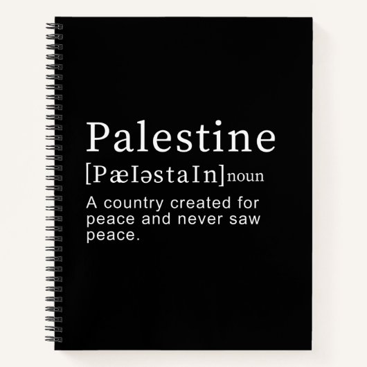 Palästina Bedeutung Design Palästina Definition Te Notizblock (Vorderseite)