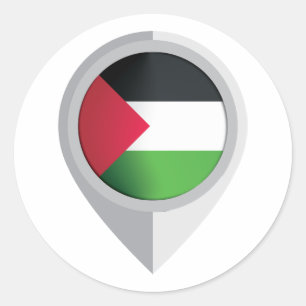 Palästina-Button-Standortflagge Runder Aufkleber