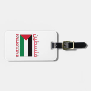 Palästina-Flagge فلسطين Arabische & Englische Word Gepäckanhänger