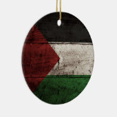 Palästina-Flagge auf altem hölzernem Korn Keramikornament (Rechts)