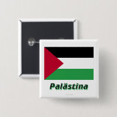 Palästina Flagge MIT Namen Button (Vorne & Hinten)
