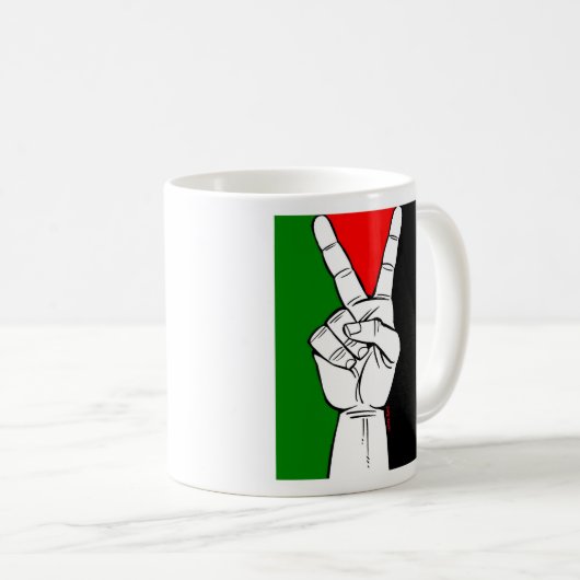 PALÄSTINA-FLAGGEN-FRIEDENSzeichen Kaffeetasse (VorderseiteRechts)