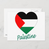 Palästina-Flaggenherz Postkarte (Vorne/Hinten)