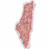 Palästina-Flora-Karte Kunstfreiheit für Palästinen Aufkleber (Vorderseite)