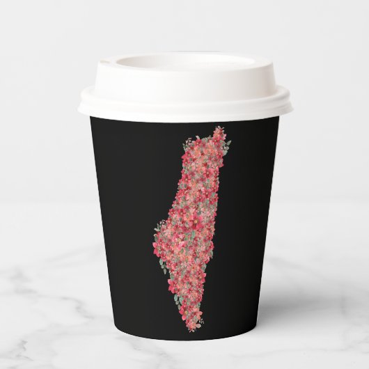 Palästina-Flora-Karte Kunstfreiheit für Palästinen Pappbecher (Rückseite)