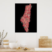 Palästina-Flora-Karte Kunstfreiheit für Palästinen Poster (Küche)