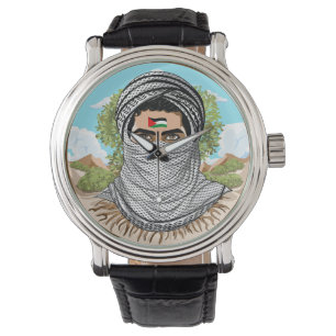 Palästina Freedom Fighter Portrait Armbanduhr