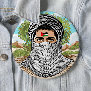 Palästina Freedom Fighter Portrait Button