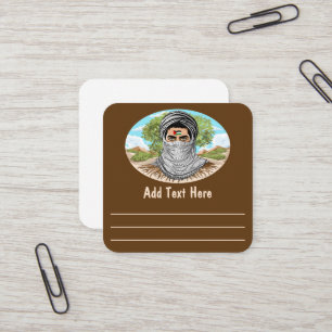 Palästina Freedom Fighter Portrait Quadratische Visitenkarte