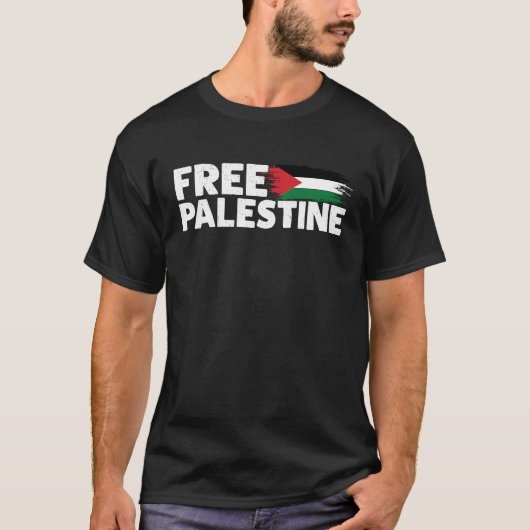 Palästina frei Arabisch Ich stehe mit Palästina fr T-Shirt (Vorderseite)