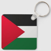 Palästina-Glossy-Platz-Flagge Schlüsselanhänger (Rückseite)
