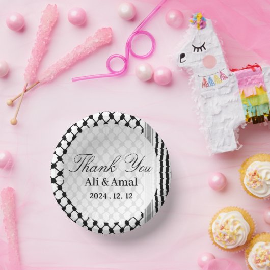 Palästina Hatta Keffiyeh Vielen Dank für Ihre Hoch Pappteller (Party)