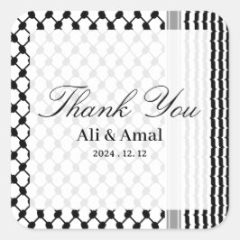 Palästina Hatta Keffiyeh Vielen Dank für Ihre Hoch Quadratischer Aufkleber