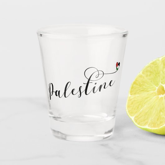 Palästina-Herzenflagge, Palästina Schnapsglas (Vorderseite)