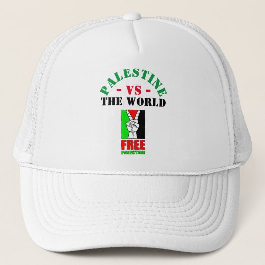 Palästina ist die Welt. Free Palestine Trucker Hat Truckerkappe (Vorderseite)