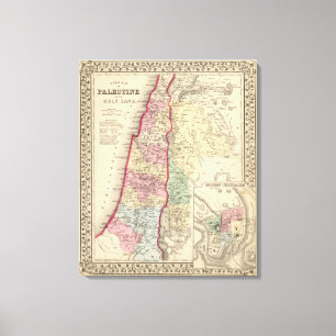 Palästina, Jerusalem Karte von Mitchell Leinwanddruck