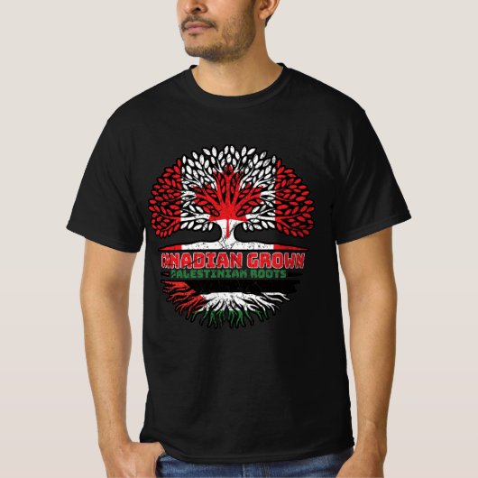 Palästina-Kanadier Tree Roots T-Shirt (Vorderseite)