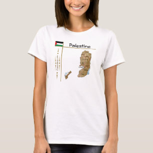 Palästina-Karte + Flagge + Titel T-Shirt