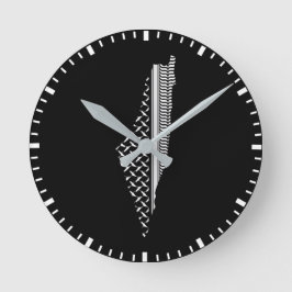 Palästina-Karte Keffiyeh filistin Runde Wanduhr