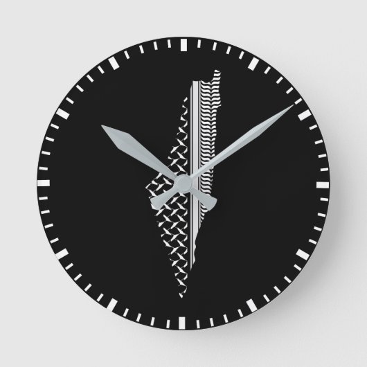 Palästina-Karte Keffiyeh filistin Runde Wanduhr (Vorderseite)