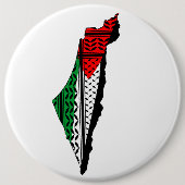 Palästina-Karte mit Flaggen und Keffiyeg-Muster Button (Vorderseite)