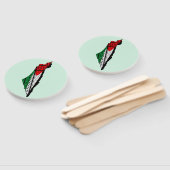 Palästina-Karte mit Flaggen und Keffiyeg-Muster Fächer (Non-assembled)