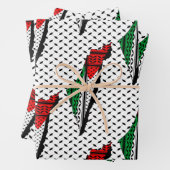 Palästina-Karte mit Flaggen und Keffiyeg-Muster Geschenkpapier Set (Beispiel)