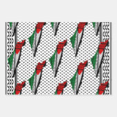 Palästina-Karte mit Flaggen und Keffiyeg-Muster Geschenkpapier Set (Vorderseite)