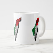 Palästina-Karte mit Flaggen und Keffiyeg-Muster Jumbo-Tasse (Vorderseite Rechts)